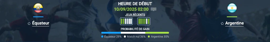 Pronostic Équateur-Argentine