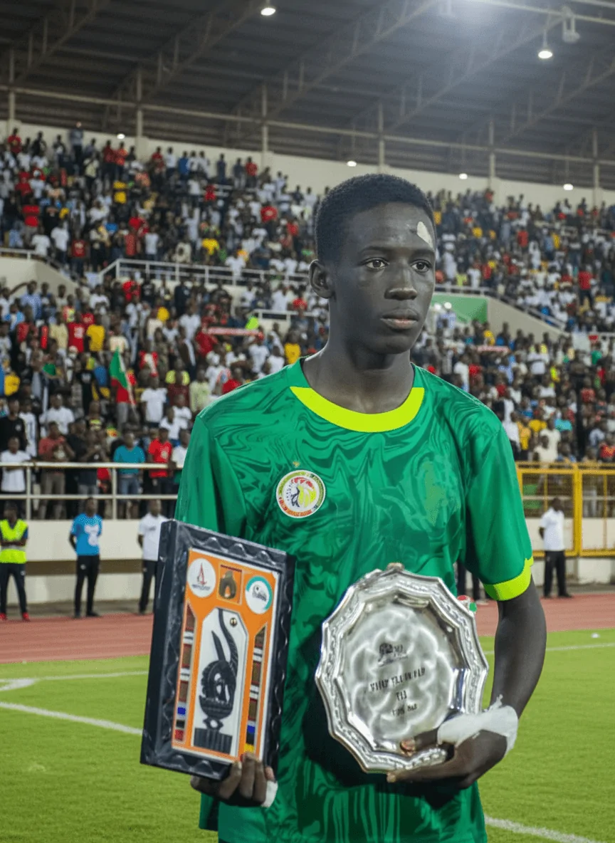 Souleymane Faye célébrant un but au tournoi UFOA-A U17.