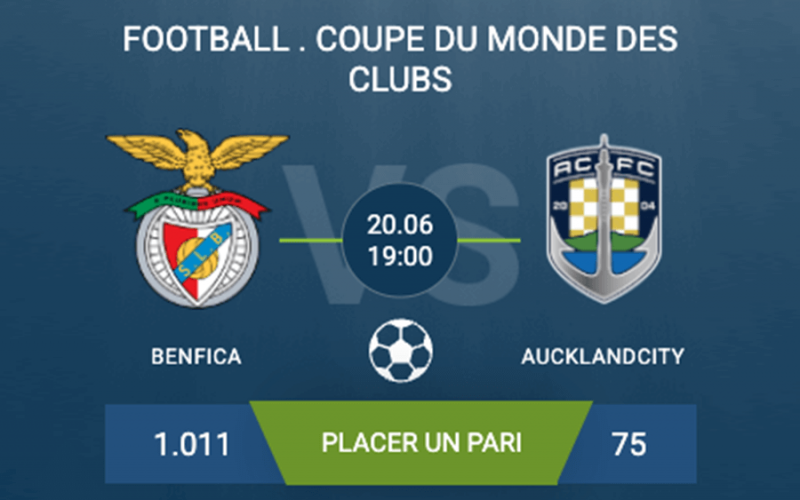 Pronostic Benfica – Auckland City