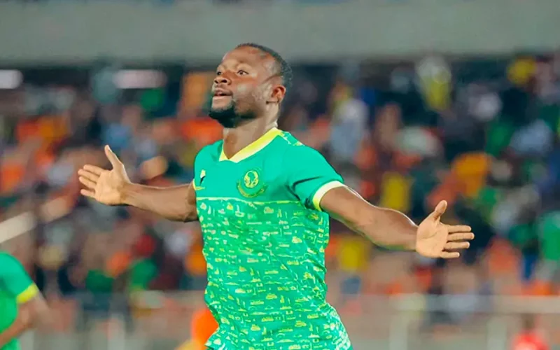 L’attaquant congolais Fiston Mayele lors d’un match décisif en LDC CAF