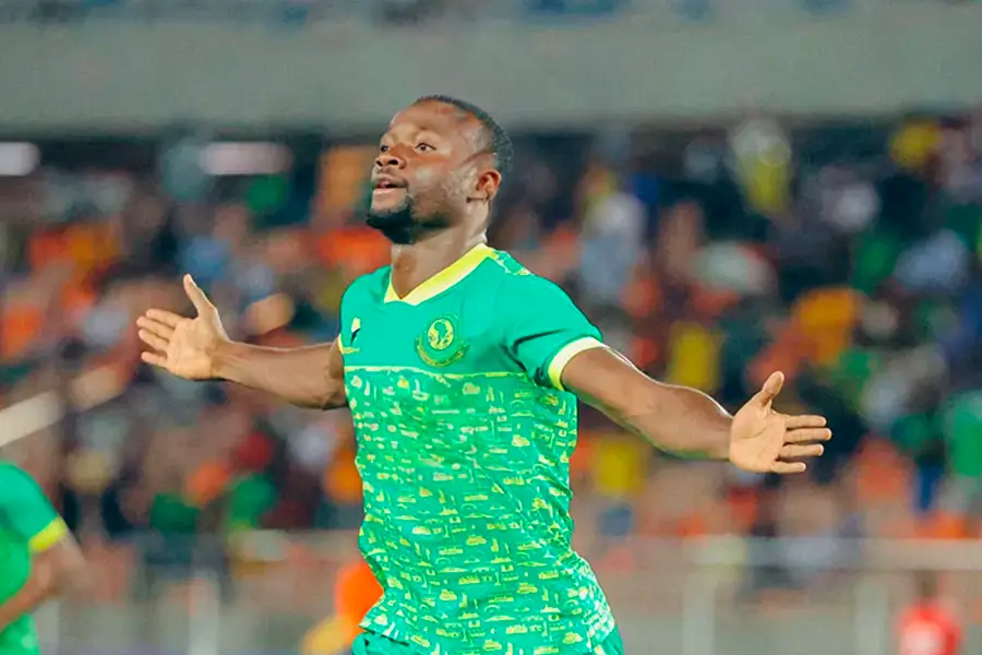 L’attaquant congolais Fiston Mayele lors d’un match décisif en LDC CAF