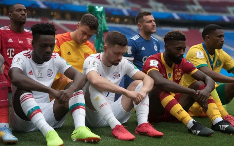 Les joueurs d’Al Ahly quittant le terrain après une défaite au Mondial des clubs 2025