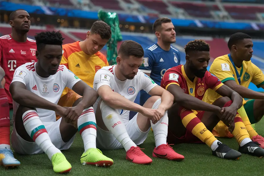 Les joueurs d’Al Ahly quittant le terrain après une défaite au Mondial des clubs 2025