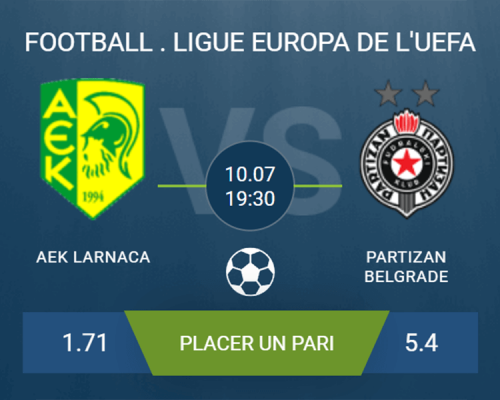 pronostic AEK Larnaca – Partizan Belgrade