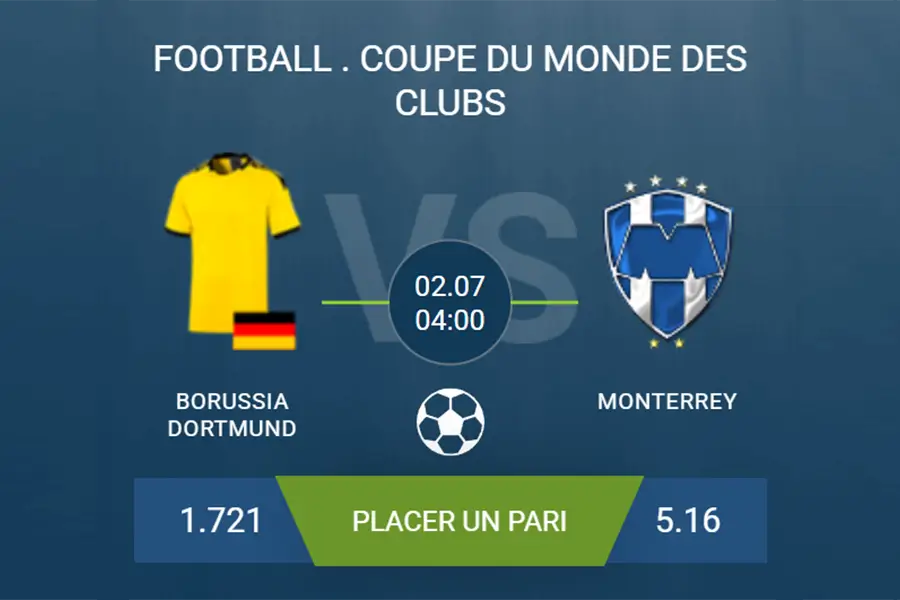 pronostic Borussia Dortmund–Monterrey