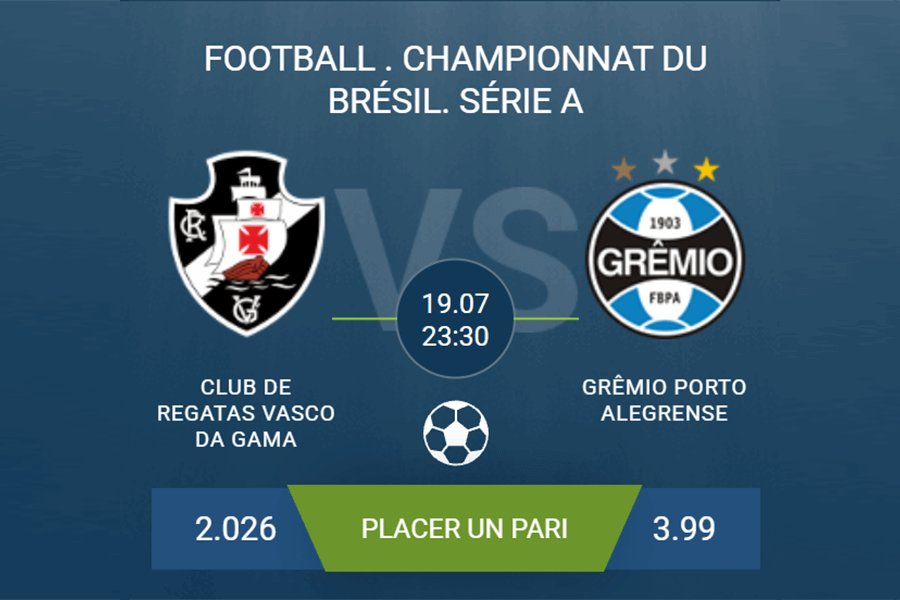 pronostic Vasco da Gama – Grêmio Porto Alegrense