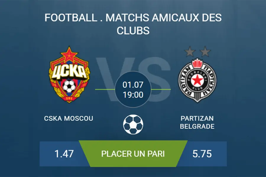 pronostic CSKA Moscou–Partizan