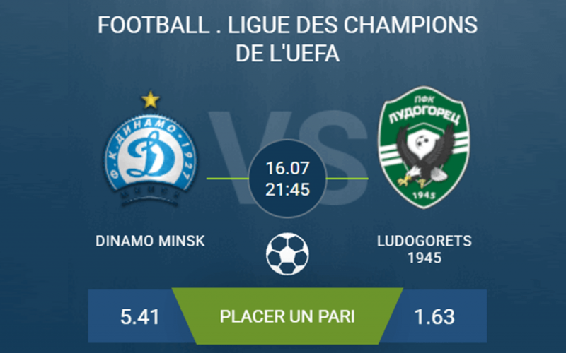 pronostic Dinamo Minsk-Ludogorets 1945
