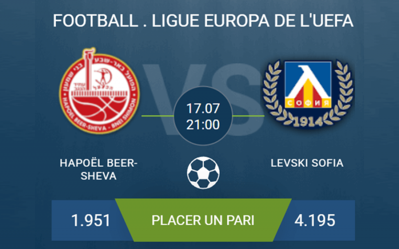 pronostic Hapoël Beer-Sheva-Levski Sofia