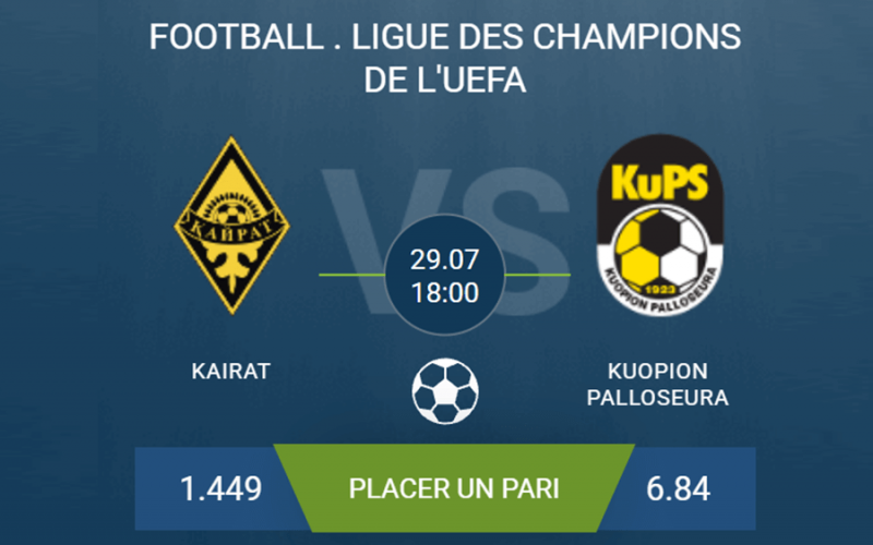 Pronostic Kairat – KuPS