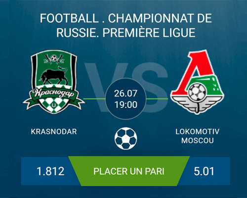 Pronostic Krasnodar – Lokomotiv Moscou