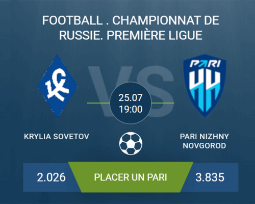 Pronostic Krylia Sovetov – Pari с Novgorod