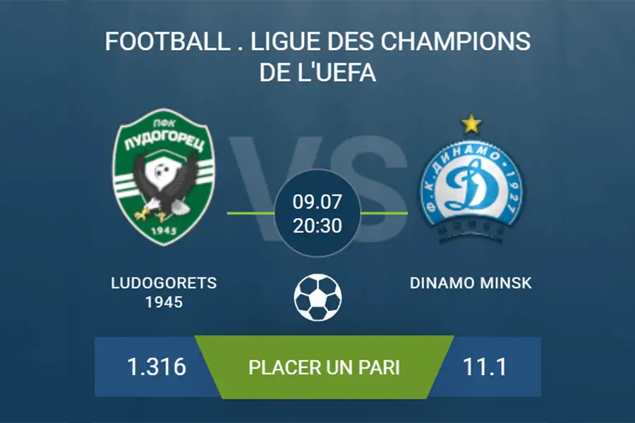 pronostic Ludogorets 1945 – Dinamo Minsk