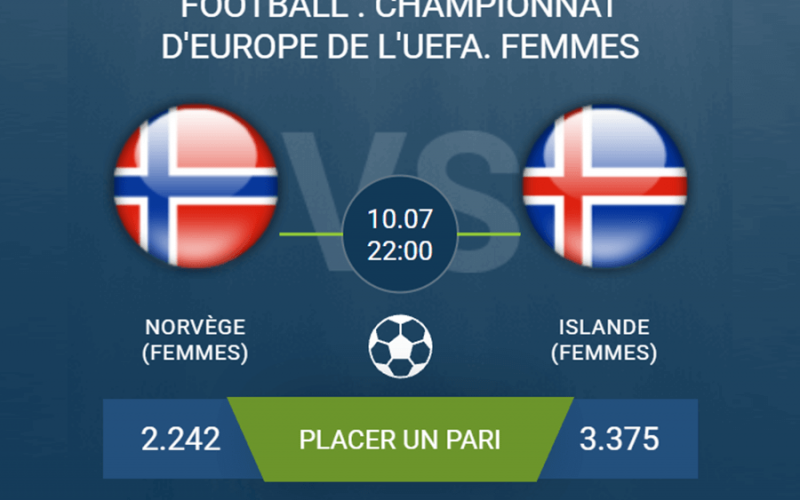 pronostic Norvège (Femmes) – Islande (Femmes)