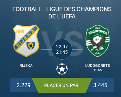 Pronostic Rijeka – Ludogorets 1945
