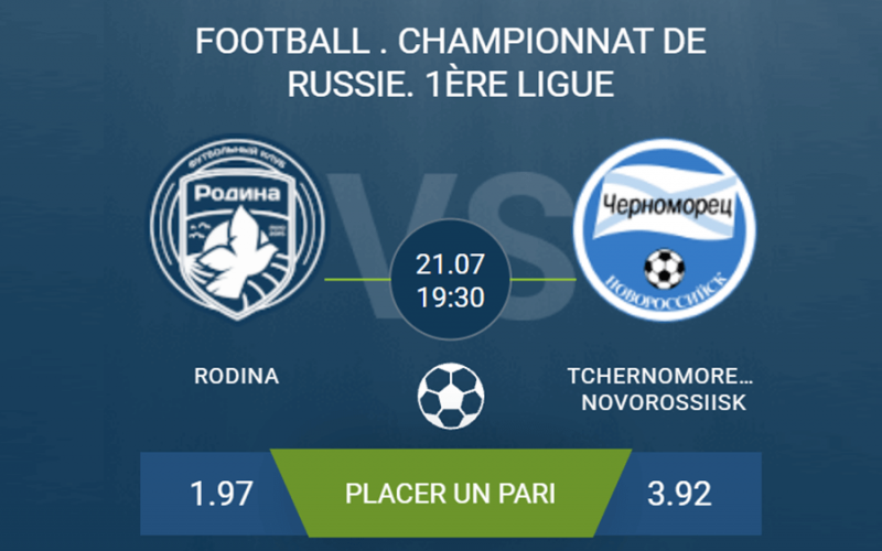 Pronostic Rodina – Tchernomorets Novorossiysk