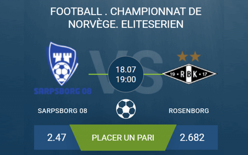 pronostic Sarpsborg 08-Rosenborg