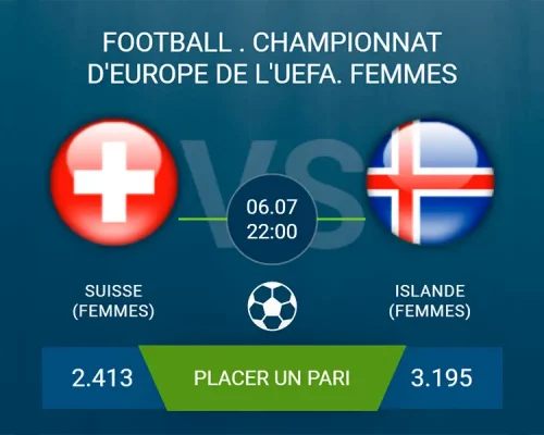 pronostic Suisse (Femmes) – Islande (Femmes)