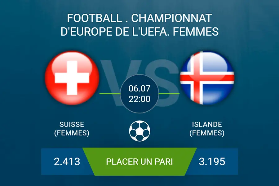 pronostic Suisse (Femmes) – Islande (Femmes)