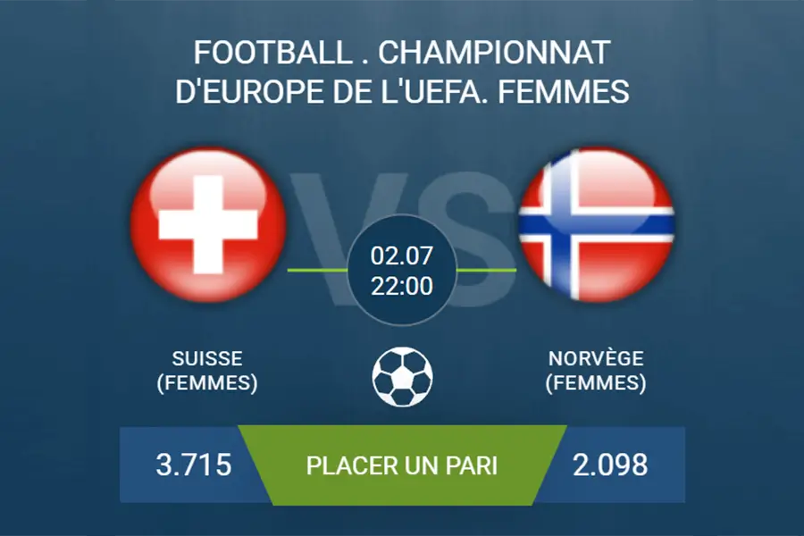 pronostic Suisse Norvège femmes