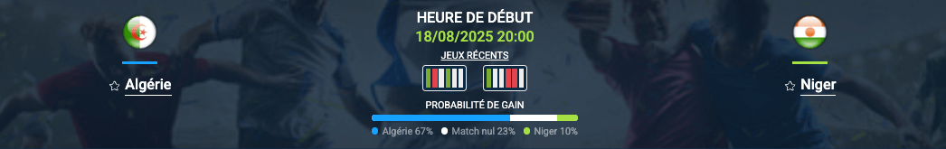 Pronostic Algérie–Niger