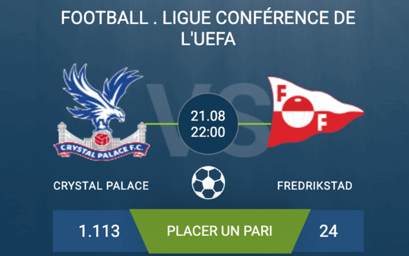 Pronostic Crystal Palace–Fredrikstad