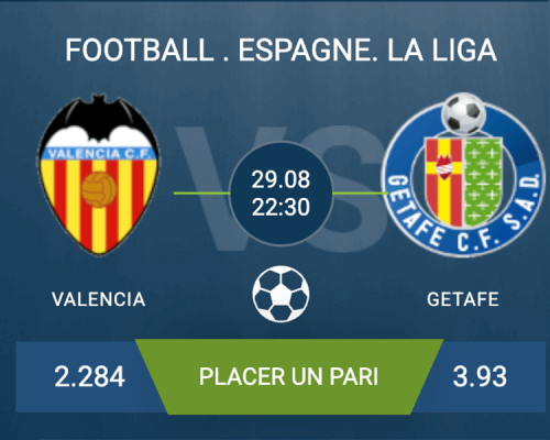 Pronostic Valencia–Getafe