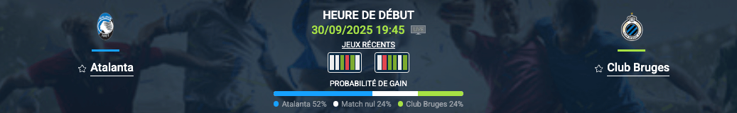 Pronostic Atalanta-Club Bruges