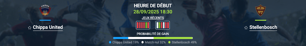 Pronostic Chippa United – Stellenbosch