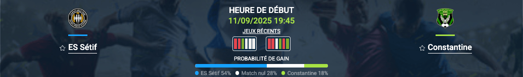 Pronostic ES Sétif-Constantine