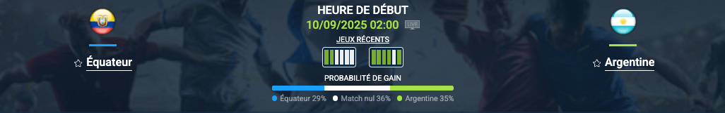 Pronostic Équateur-Argentine