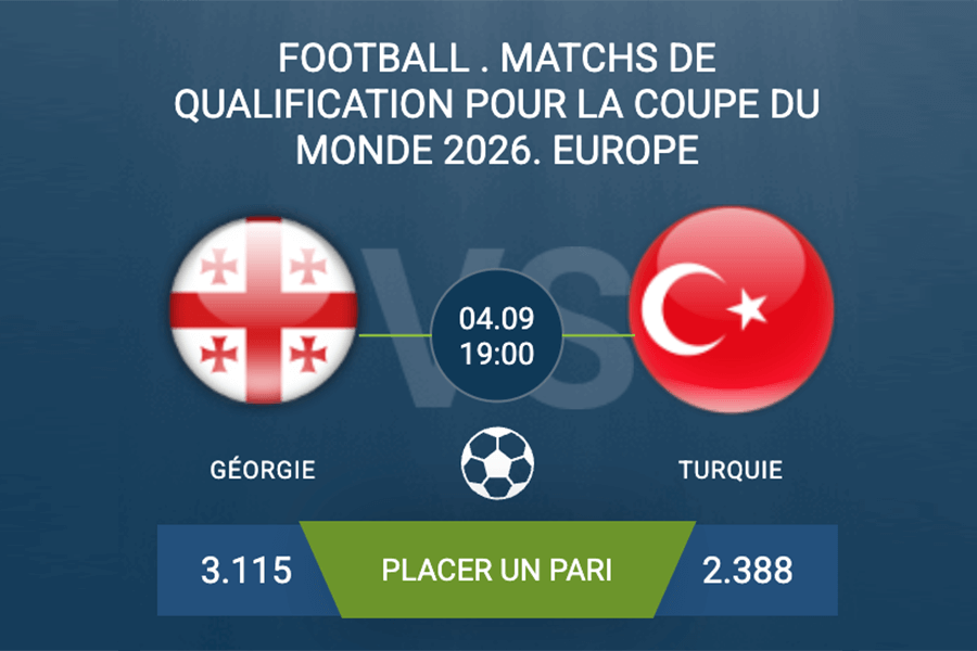 Pronostic Géorgie–Turquie