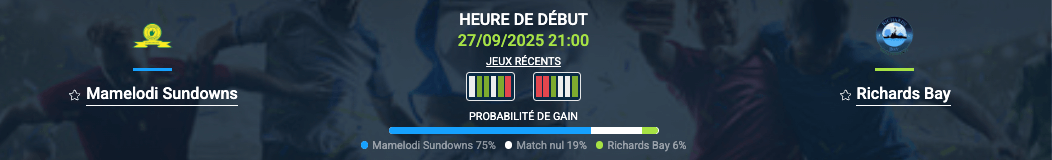 Pronostic Mamelodi Sundowns-Richards Bay