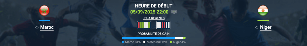  Pronostic Maroc-Niger