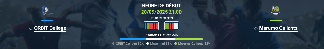 Pronostic ORBIT College-Marumo Gallants