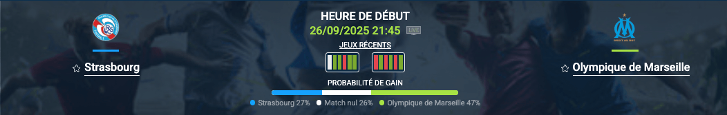 Pronostic Strasbourg-Marseille