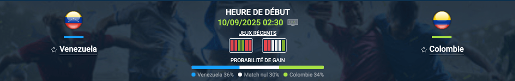 Pronostic Venezuela-Colombie