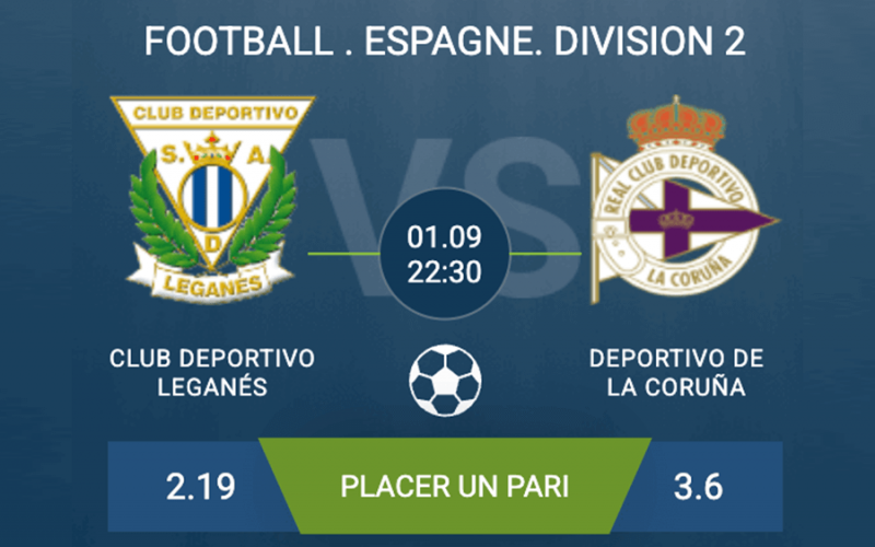 Pronostic Club Deportivo Leganés–Deportivo de La Coruña