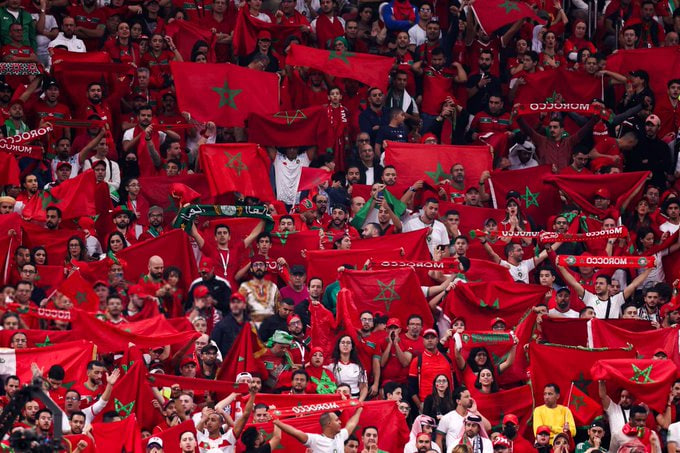 Les Lionceaux de l'Atlas célébrant leur victoire historique.