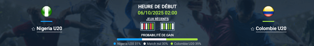 Pronostic Nigeria U20-Colombie U20