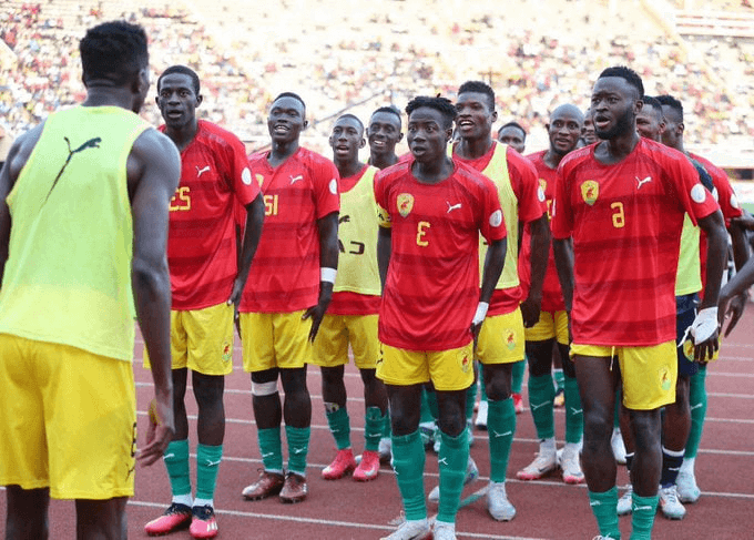 Mohamed Bangoura Cantona célèbre un but avec le Hafia FC en Guinée