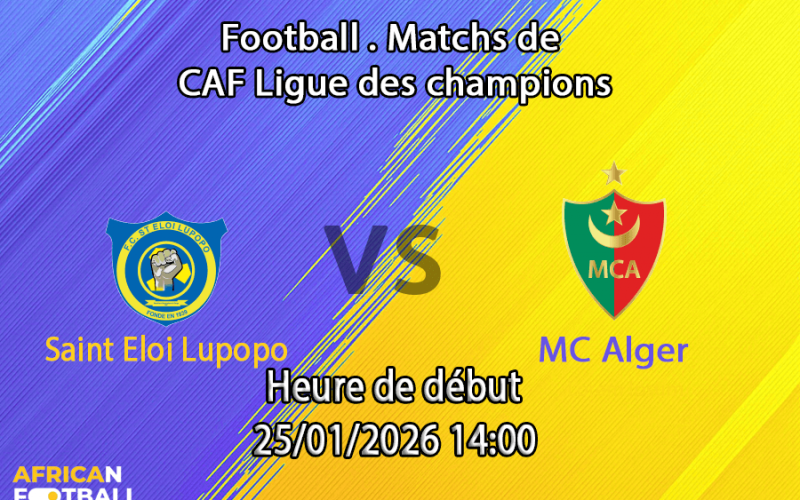 Pronostic Saint Eloi Lupopo - MC Alger