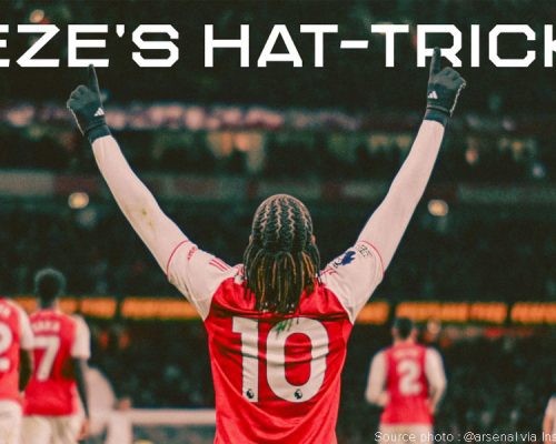 Eberechi Eze célèbre son hat-trick historique en North London Derby avec Arsenal - novembre 2025