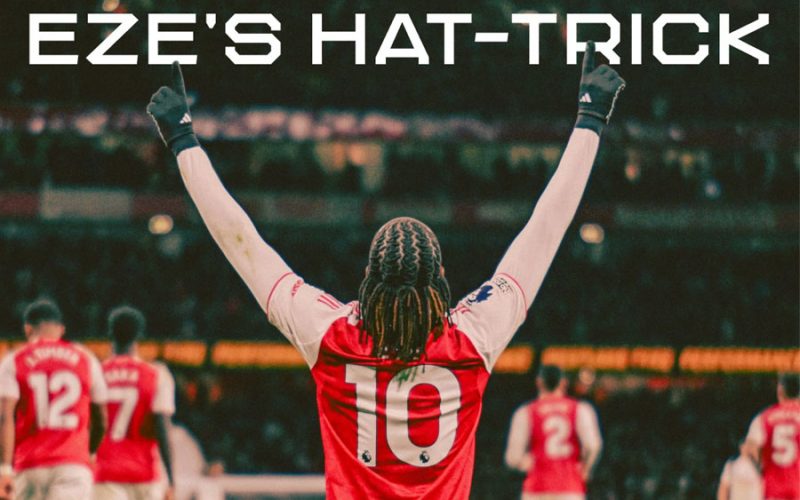 Eberechi Eze célèbre son hat-trick historique en North London Derby avec Arsenal - novembre 2025