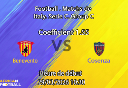 Pronostic Benevento Calcio – Cosenza Calcio 34e journée Serie C Girone C 2025-2026 : analyse des cotes et paris match de la promotion au Stadio Ciro Vigorito