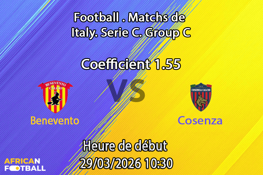 Pronostic Benevento Calcio – Cosenza Calcio 34e journée Serie C Girone C 2025-2026 : analyse des cotes et paris match de la promotion au Stadio Ciro Vigorito