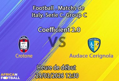 Pronostic FC Crotone – Audace Cerignola 34e journée Serie C Girone C 2025-2026 : analyse des cotes et paris pour le duel des playoffs au Stadio Ezio Scida