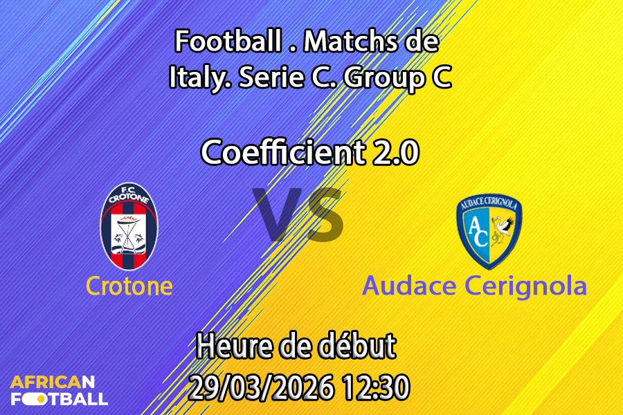 Pronostic FC Crotone – Audace Cerignola 34e journée Serie C Girone C 2025-2026 : analyse des cotes et paris pour le duel des playoffs au Stadio Ezio Scida