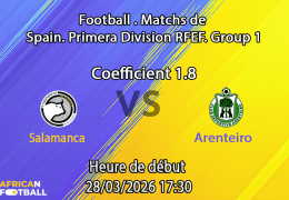 Pronostic Unionistas de Salamanca CF – CD Arenteiro 30e journée Primera División RFEF Grupo 1 2025-2026 : analyse des cotes et paris au Estadio Reina Sofía