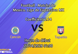 Pronostic Cancún FC vs CD Tapatío Liga de Expansión MX quart finale retour 27 avril 2026 – analyse paris sportifs African-Football